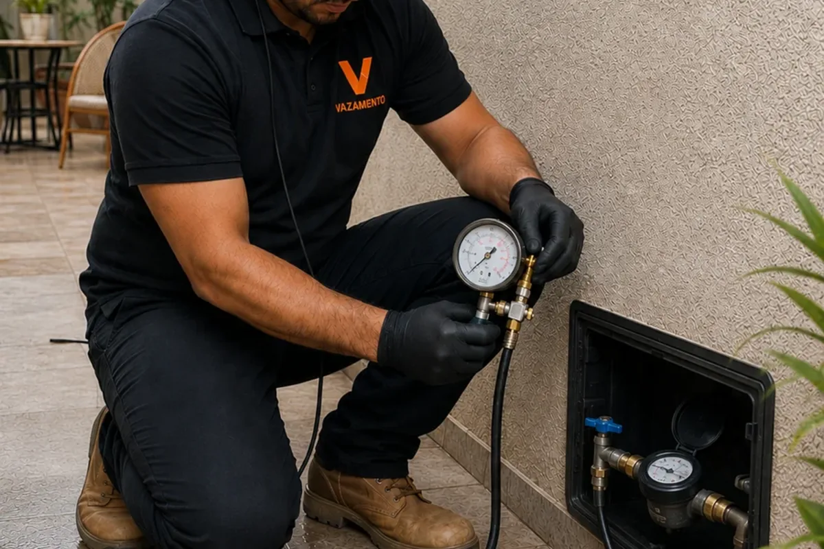 Before commercial leak detection project showing pressure loss in one wing or tenant space