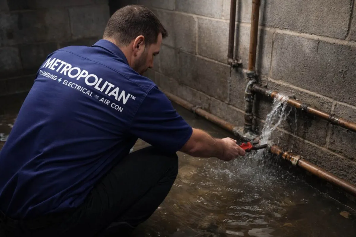 Before emergency leak detection project showing a fast meter reading with fixtures off