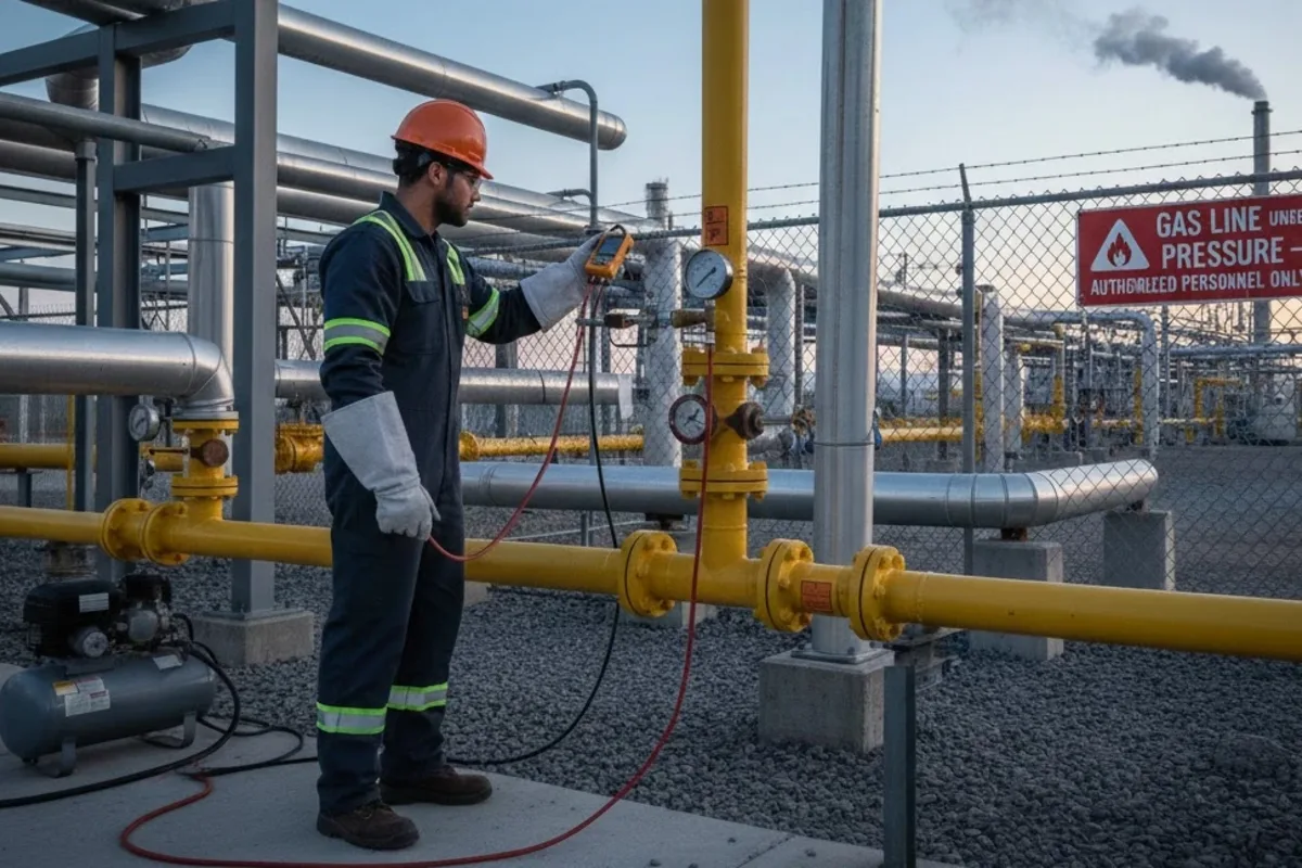 Before gas line leak detection project showing a sulfur-like or unusual gas odor