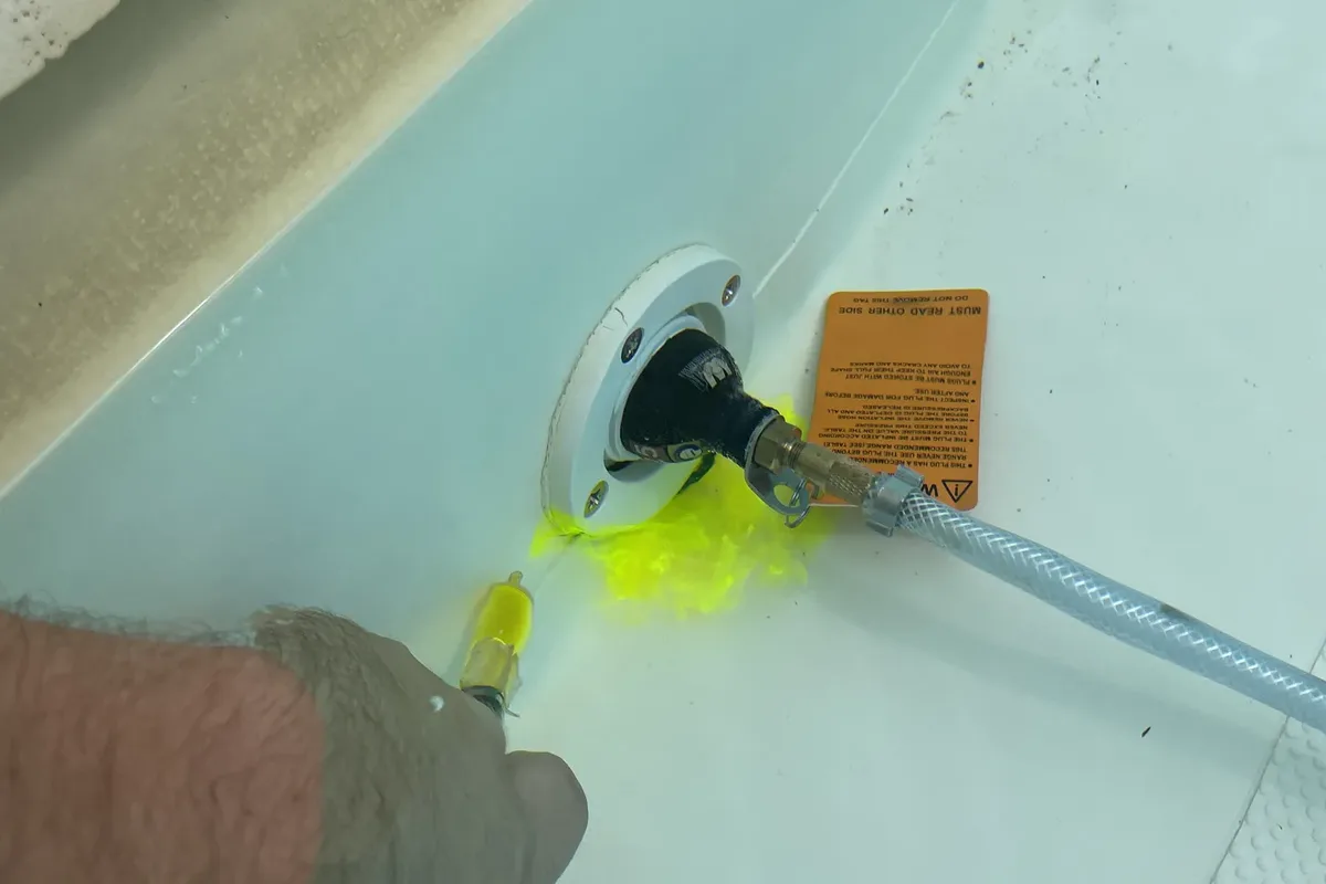 Before swimming pool leak detection project showing air in the system or changes at the equipment pad