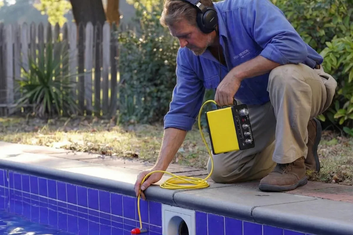 After focused swimming pool leak detection testing with a clear repair direction