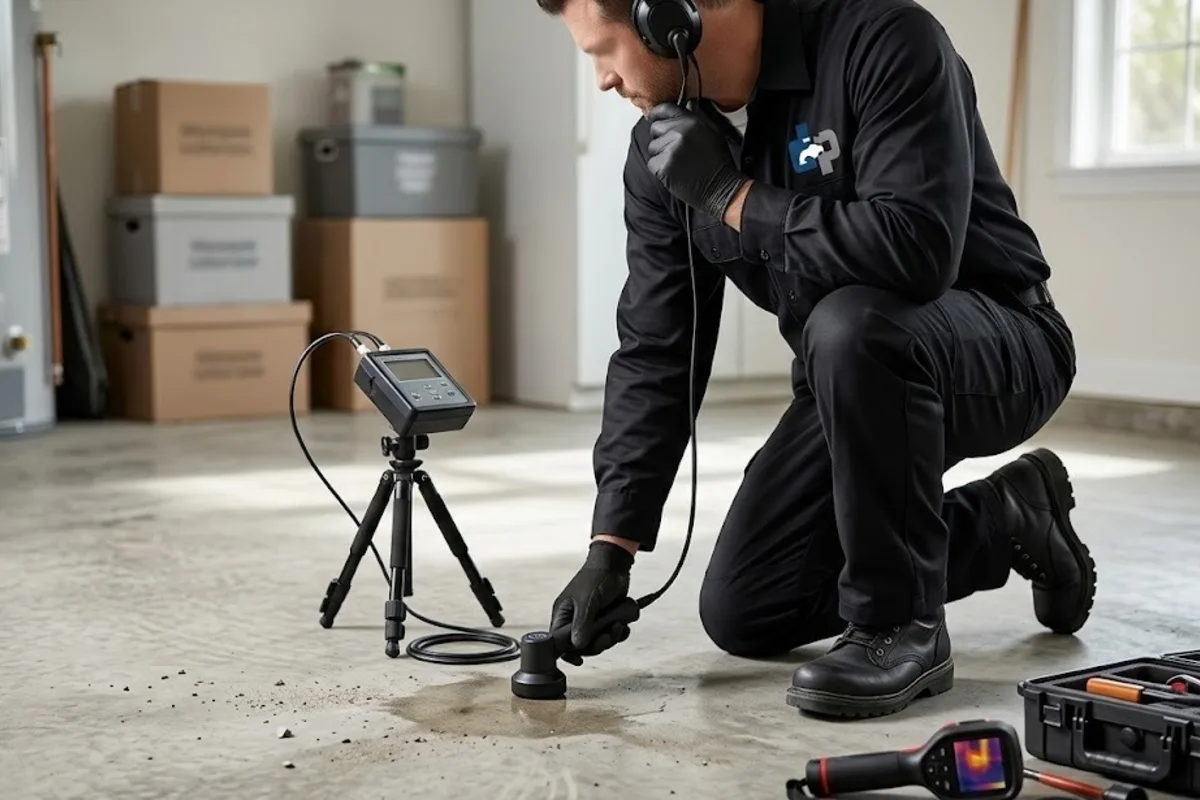 After focused slab leak detection testing with a clear repair direction